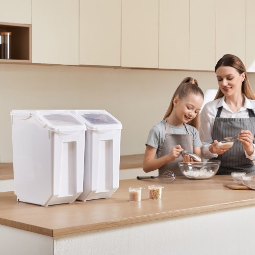 Rice Storage Container 45Gallon20L x2 Capacity Large Dog Food Dispenser