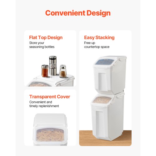 Rice Storage Container 35Gal15Lx2 45Gal20Lx2 Large Dog Food Dispenser