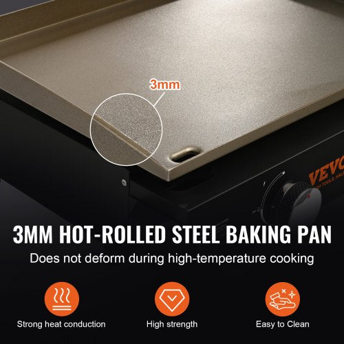 Commercial Griddle 224 Heavy Duty Manual Flat Top Griddle Countertop Gas