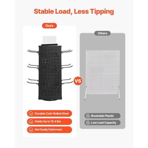 Rotating Pegboard Display Stand 74 x 74 x 17 in 4Sided Spinning Peg