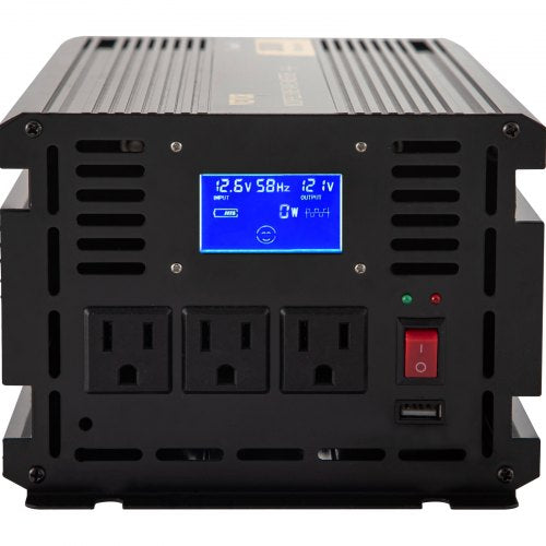 Power Inverter 2000W Modified Sine Wave Inverter DC 12V to AC 120V Car
