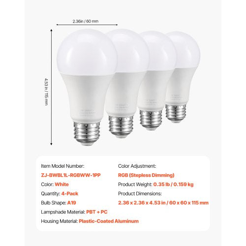 Smart Light Bulbs A19 E26 Smart Bulb That Work with Alexa Google