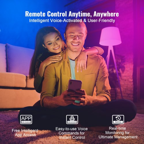 Smart Light Bulbs 4Pack 9W Multicolor LED Bulbs 800 Lumens with Smart