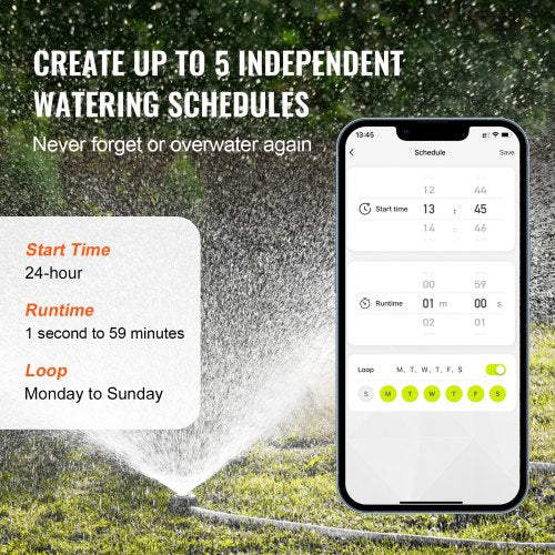 WiFi Sprinkler Timer Single Outlet Smart Hose Faucet Water Timer with Brass