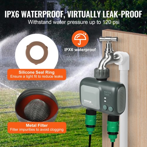 WiFi Sprinkler Timer 2 Outlets Smart Hose Faucet Water Timer with Brass