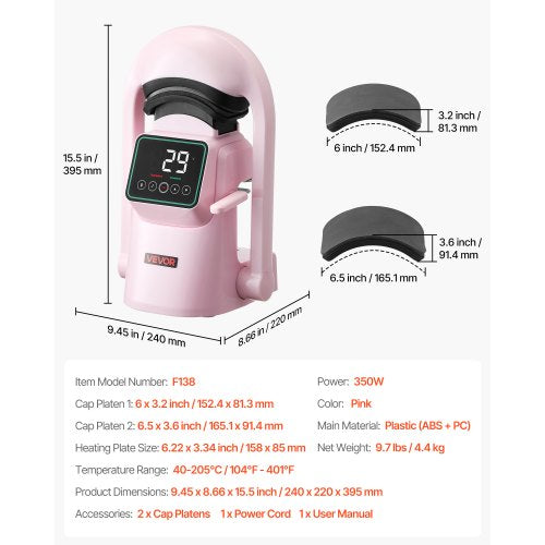 Auto Hat Heat Press Machine With 2Pcs Interchangeable Platens Automatic Open 6 2