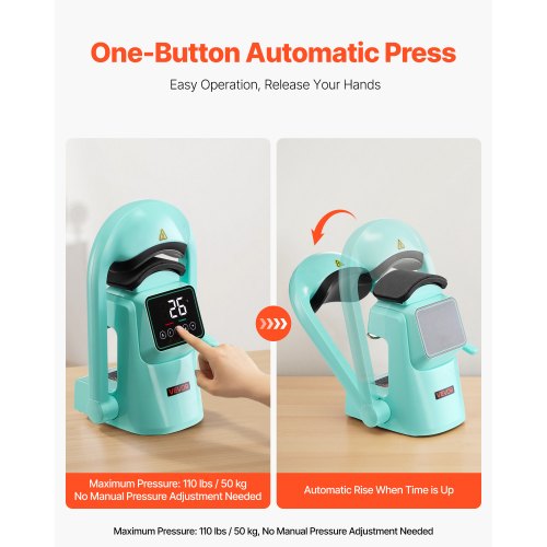 Auto Hat Heat Press Machine With 2Pcs Interchangeable Platens Automatic Open
