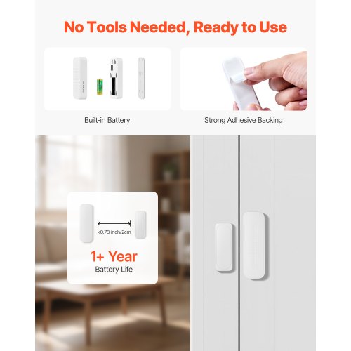 Door Chime DC 12V Wireless Door Open Contact Sensor Alarm Chime with 656