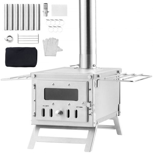 Wood Stove 80 inch Stainless Steel Camping Tent Stove Portable Wood