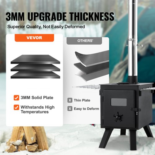 Wood Stove 86 inch Alloy Steel Camping Tent Stove Portable Wood Burning