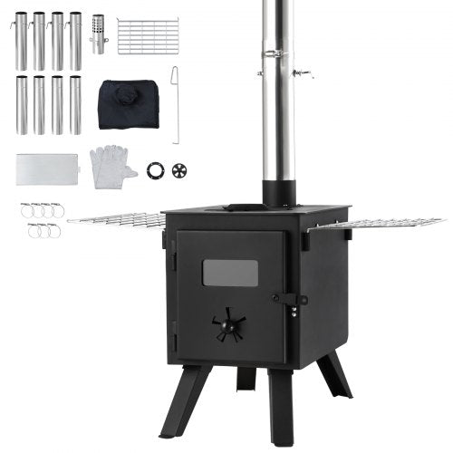 Wood Stove 86 inch Alloy Steel Camping Tent Stove Portable Wood Burning