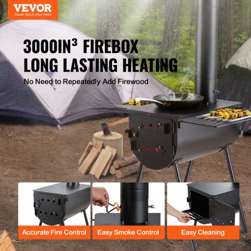 Wood Stove 118 inch Alloy Steel Camping Tent Stove Portable Wood Burning