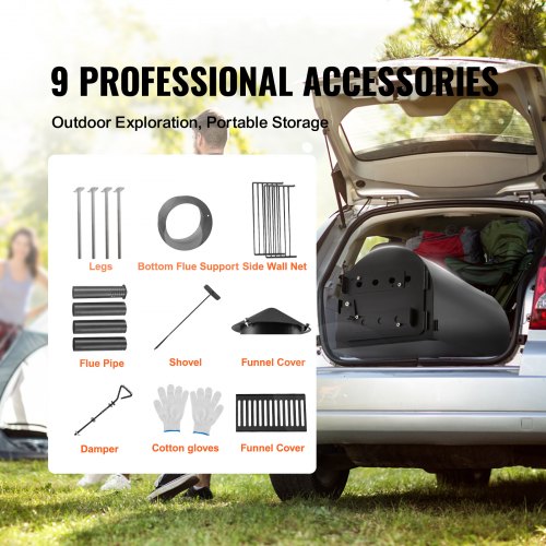 Wood Stove 118 inch Alloy Steel Camping Tent Stove Portable Wood Burning