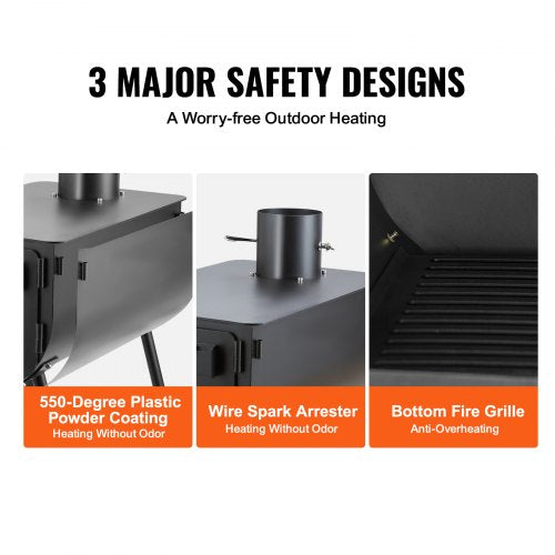 Wood Stove 118 inch Alloy Steel Camping Tent Stove Portable Wood Burning
