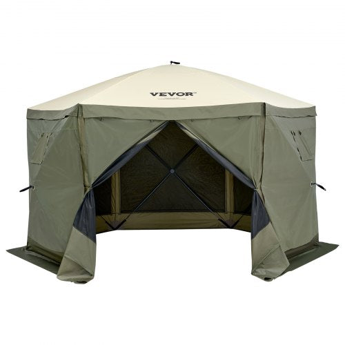 Pop Up Gazebo Tent PopUp Screen Tent 6 Sided Canopy Sun Shelter with 6