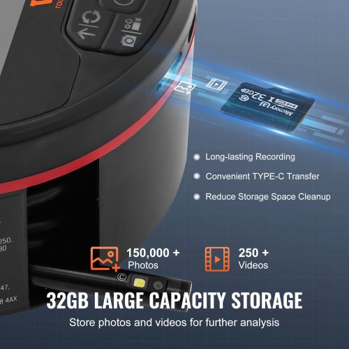 Borescope Triple Lens Endoscope Camera with Light 43 IPS Screen