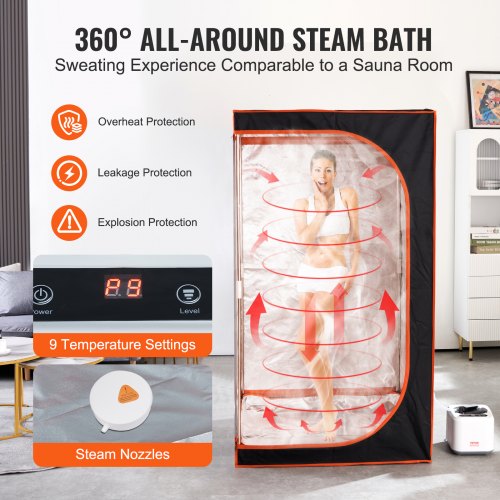 Portable Steam Sauna Tent Full Size 1000W Personal Sauna Blanket Kit for Home