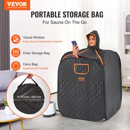 Portable Personal Steam Sauna Spa Tent with 1200 Watt Steam Generator with 1200