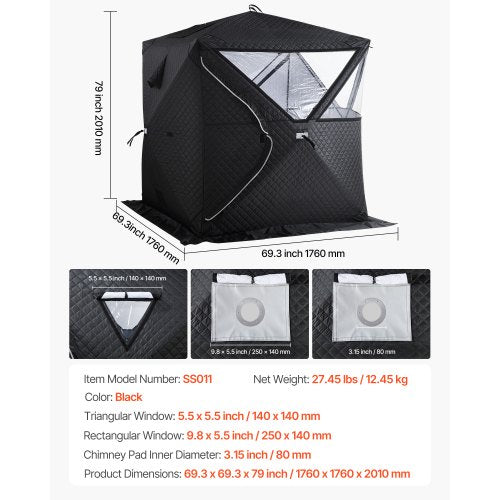 Outdoor Sauna Tent Pro Portable Steam Dry Sauna for 4 Persons HeavyDuty