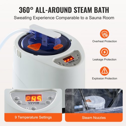 Portable Steam Sauna Tent Full Size 1200W With Visible Window Personal