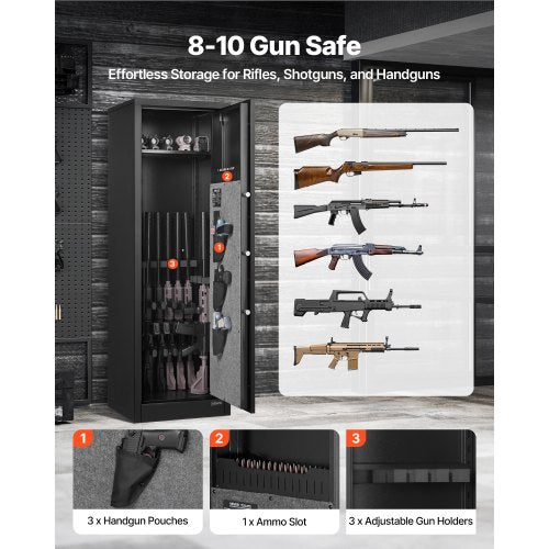 810 Gun Safe Long Gun Cabinet for Rifles and Pistols Quick Access