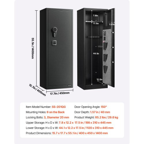 810 Gun Safe Long Gun Cabinet for Rifles and Pistols Quick Access