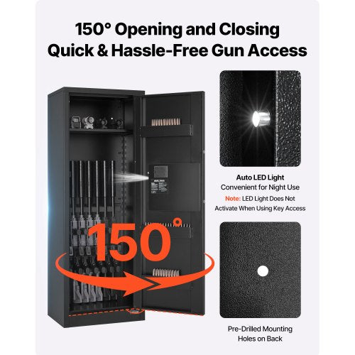 68 Gun Safe Long Gun Cabinet for Rifles and Pistols Quick Access