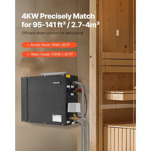 Steam Generator 4 kW Steam Shower System with Controller for Home Sauna