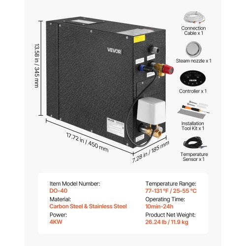 Steam Generator 4 kW Steam Shower System with Controller for Home Sauna