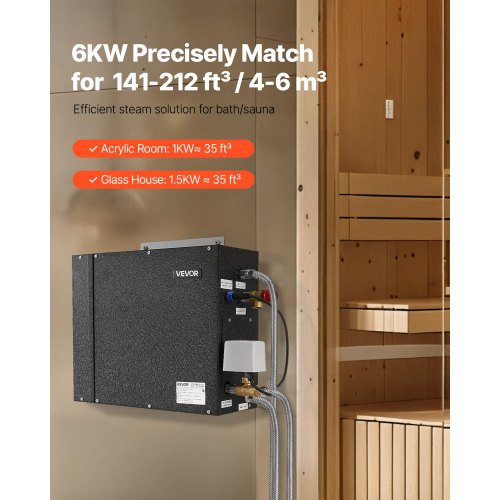 Steam Generator 6 kW Steam Shower System with Controller for Home Sauna
