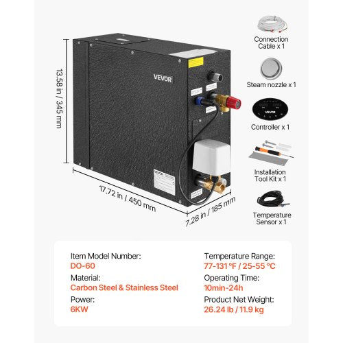 Steam Generator 6 kW Steam Shower System with Controller for Home Sauna