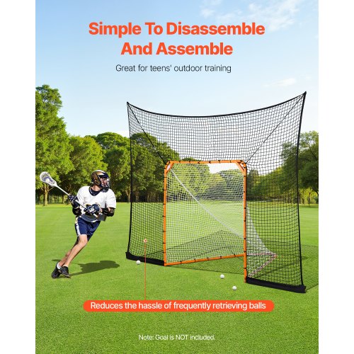 Hockey and Lacrosse Goal Backstop 12x9 ft Lacrosse Net with Extended
