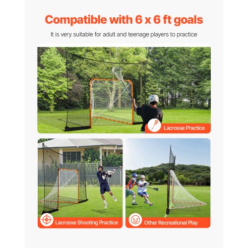 Hockey and Lacrosse Goal Backstop 12x9 ft Lacrosse Net with Extended