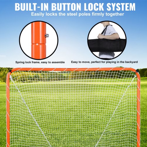 Lacrosse Goal 6 x 6 Lacrosse Net Steel Frame Backyard Lacrosse Training