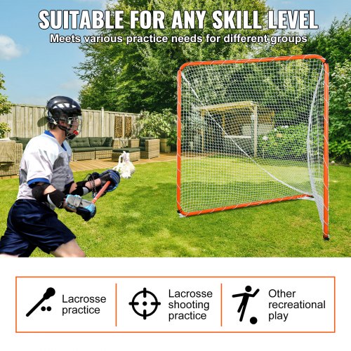 Lacrosse Goal 6 x 6 Lacrosse Net Steel Frame Backyard Lacrosse Training