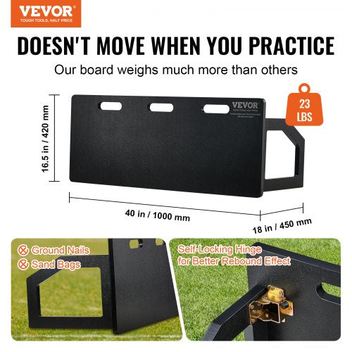 Soccer Rebounder Board 40X16 Portable Soccer Wall with 2 Angles Rebound