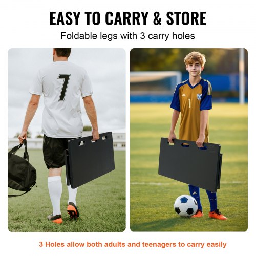 Soccer Rebounder Board 40X16 Portable Soccer Wall with 2 Angles Rebound