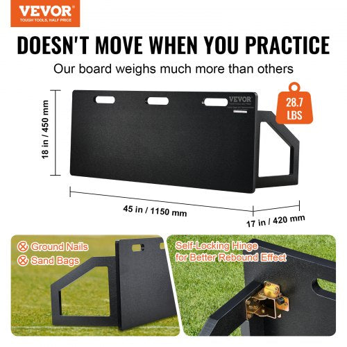 Soccer Rebounder Board 45X18 Portable Soccer Wall with 2 Angles Rebound
