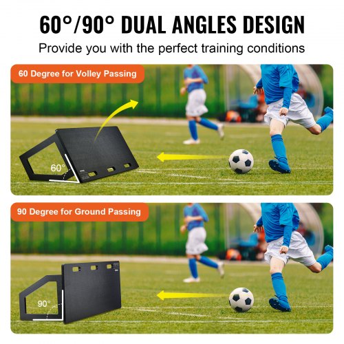 Soccer Rebounder Board 45X18 Portable Soccer Wall with 2 Angles Rebound