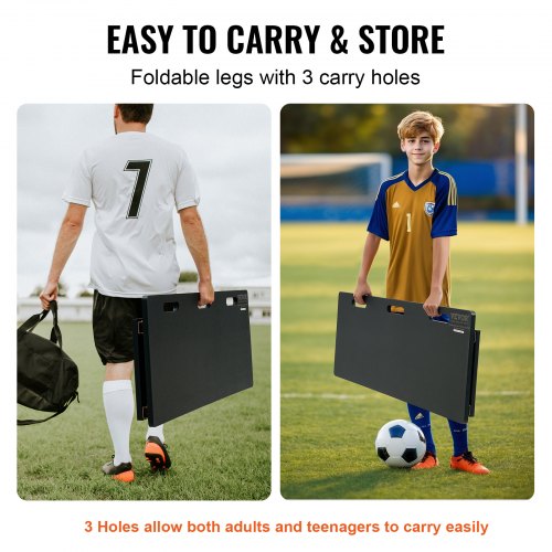 Soccer Rebounder Board 45X18 Portable Soccer Wall with 2 Angles Rebound