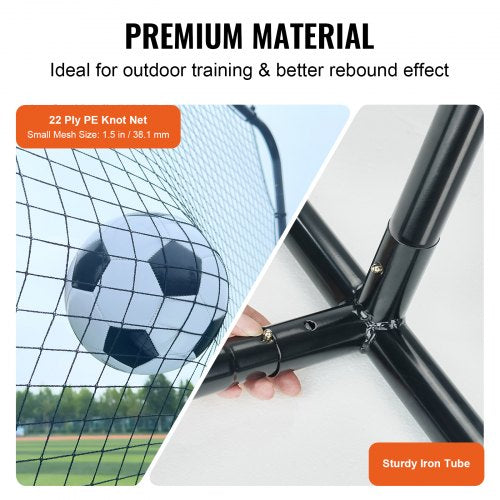 Soccer Rebounder Net 12x6FT Iron Soccer Training Equipment Sports Football