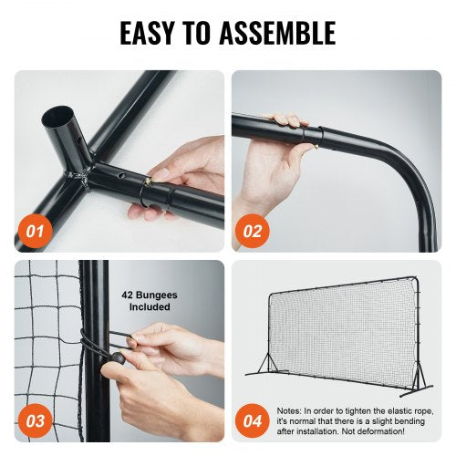 Soccer Rebounder Net 12x6FT Iron Soccer Training Equipment Sports Football
