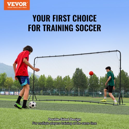 Soccer Rebounder Net 12x6FT Iron Soccer Training Equipment Sports Football