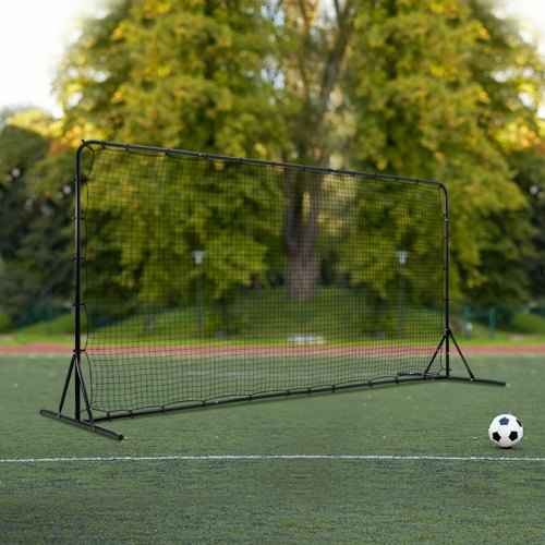 Soccer Rebounder Net 12x6FT Iron Soccer Training Equipment Sports Football