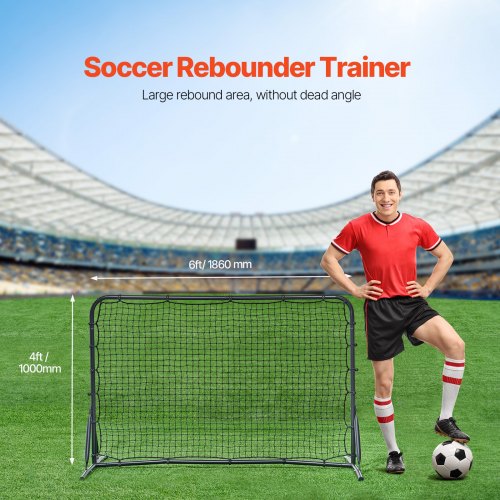 Soccer Rebound Trainer 6x4FT Iron Soccer Training Equipment Sports