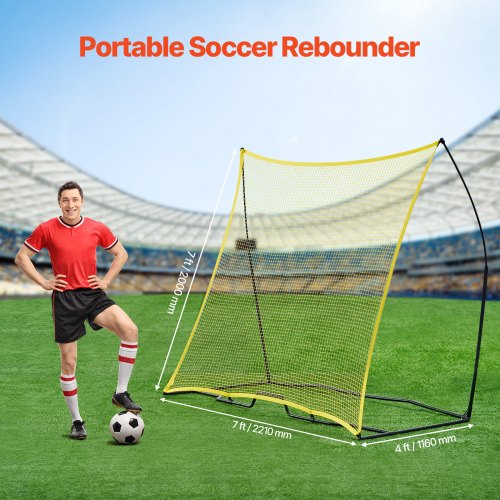Soccer Rebounder Portable Soccer Trainer 7x7FT Iron Polyester Soccer