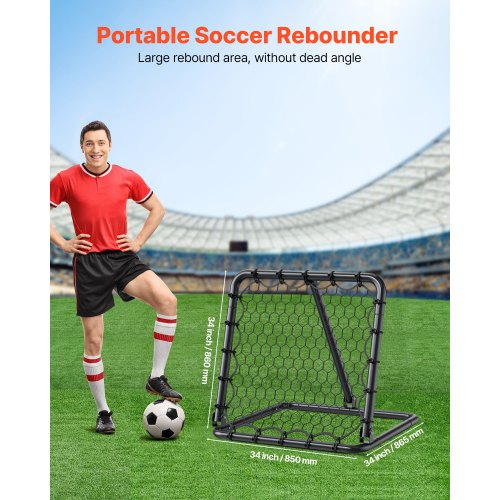 Soccer Rebounder Rebound Net KickBack 34x34 Portable Football Training