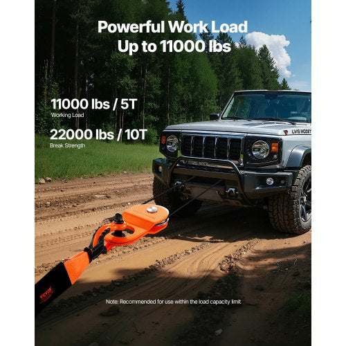 10 T Winch Snatch Block 22,000 lbs Capacity Block and Tackle Pulley System