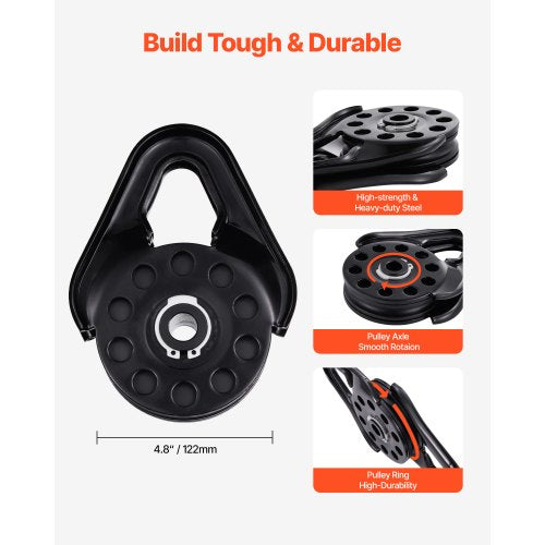 145 Ton Snatch Block for Winch Recovery Heavy Duty 32000 lbs Break