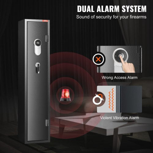 5 Rifles Gun Safe Rifle Safe with Fingerprint Lock Quick Access Gun
